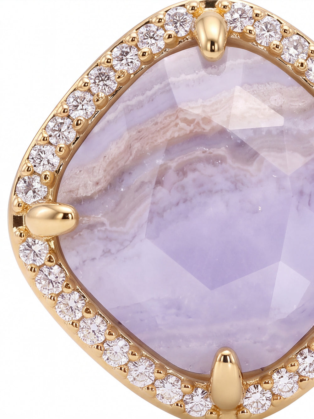 Par Arete Rombo Piedra Celeste Agata Zirconias