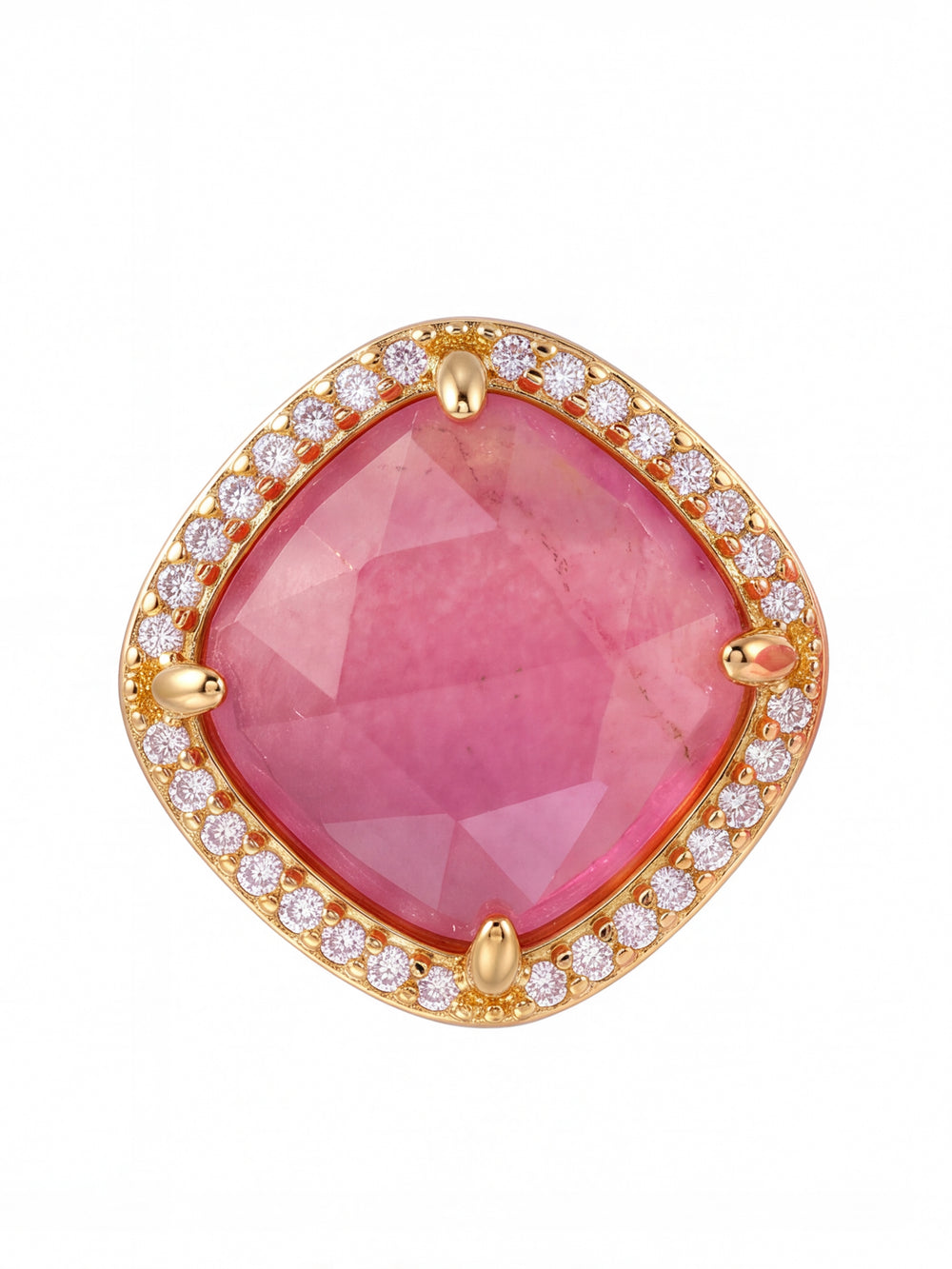 Par Arete Rombo Piedra Roja Agata Zirconias
