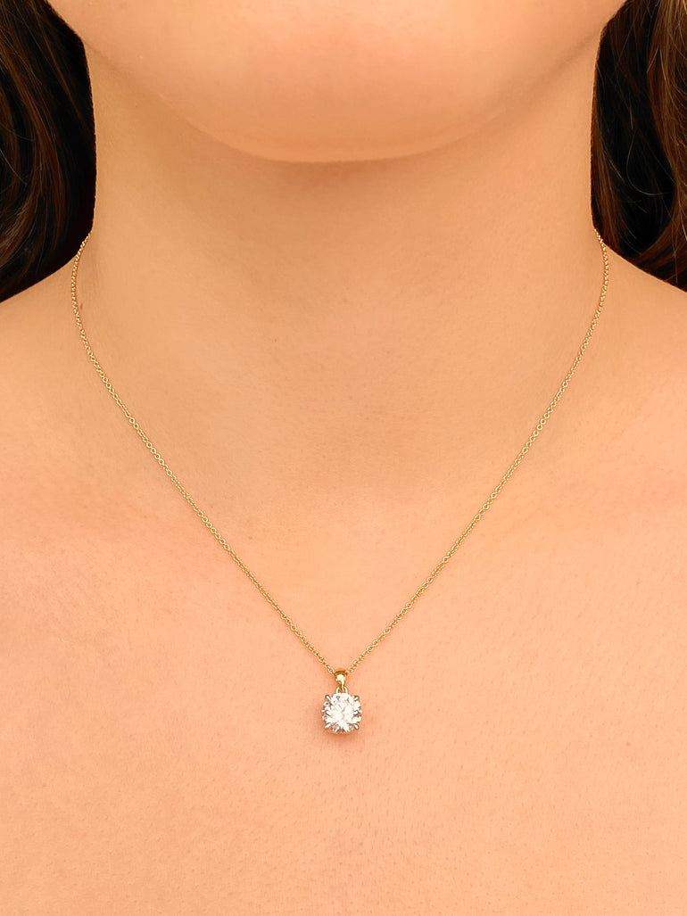 Collar Dije Solitario 1.50 Quilates Diamante Lab Grown