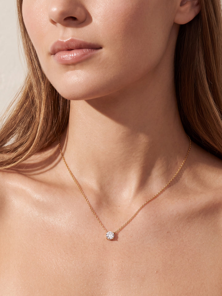 Collar Dije Solitario Diamante Lab-Grown Corte Round 1 Ct