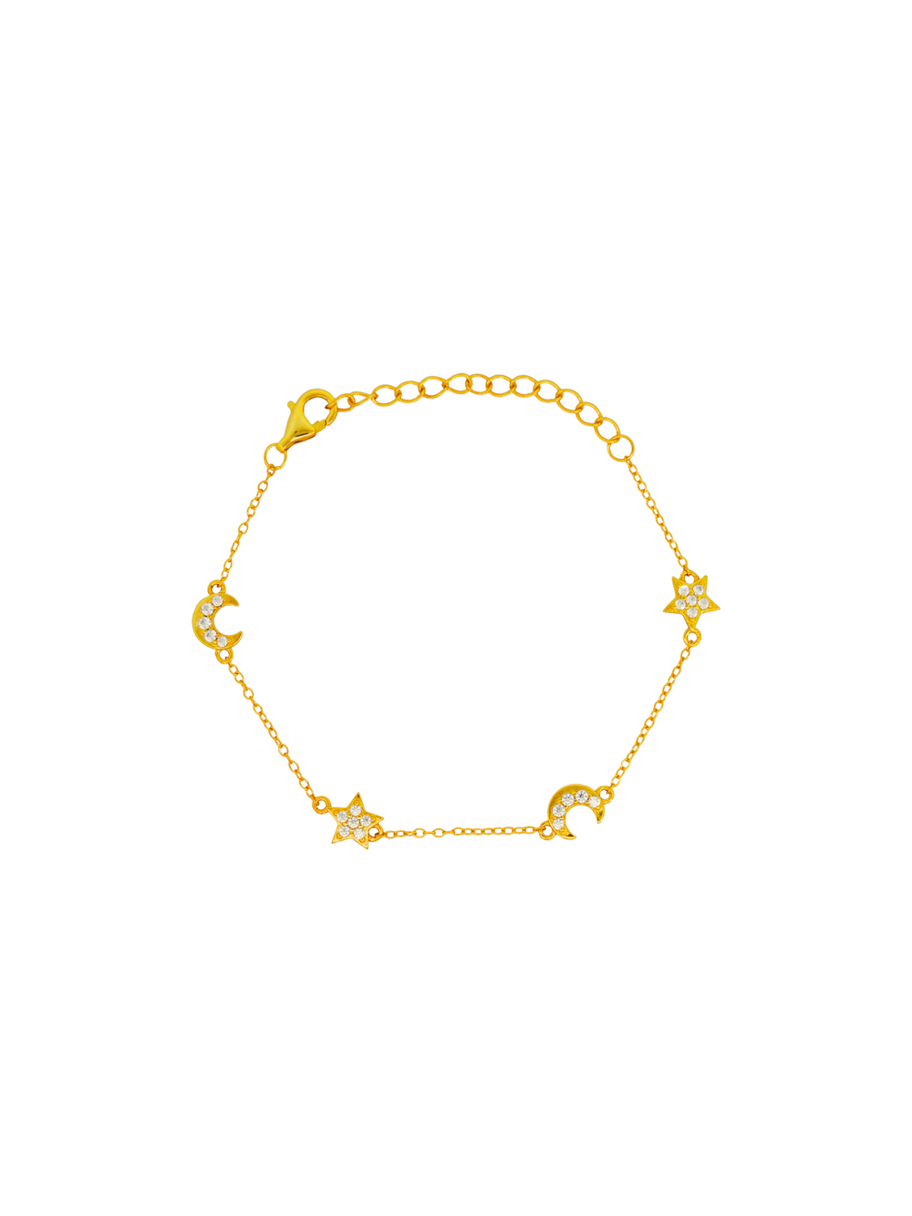 Pulsera Lunas Y Estrellas Con Zirconias
