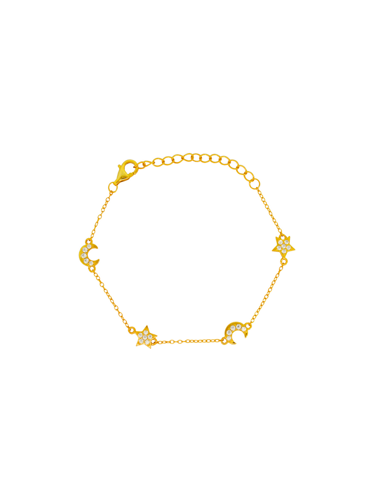 Pulsera Lunas Y Estrellas Con Zirconias