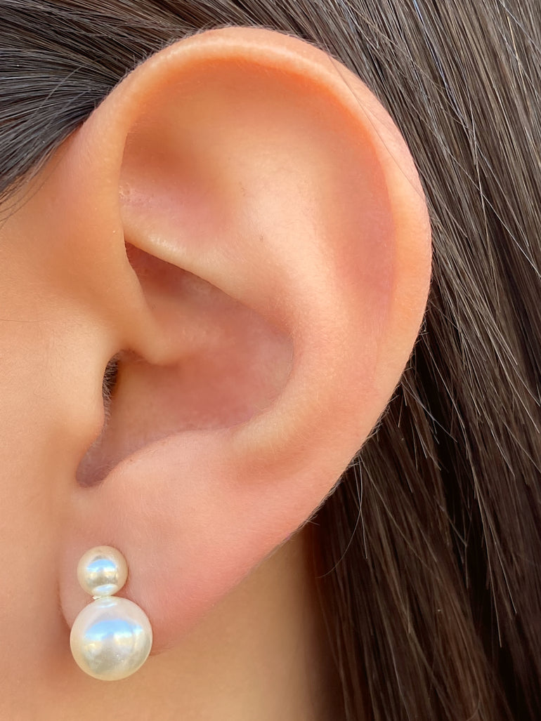 Par Arete Doble Perla