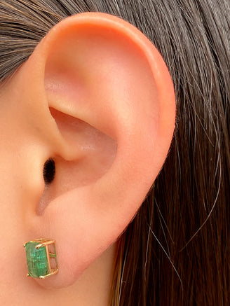 Par Arete Rectangular Esmeralda Natural