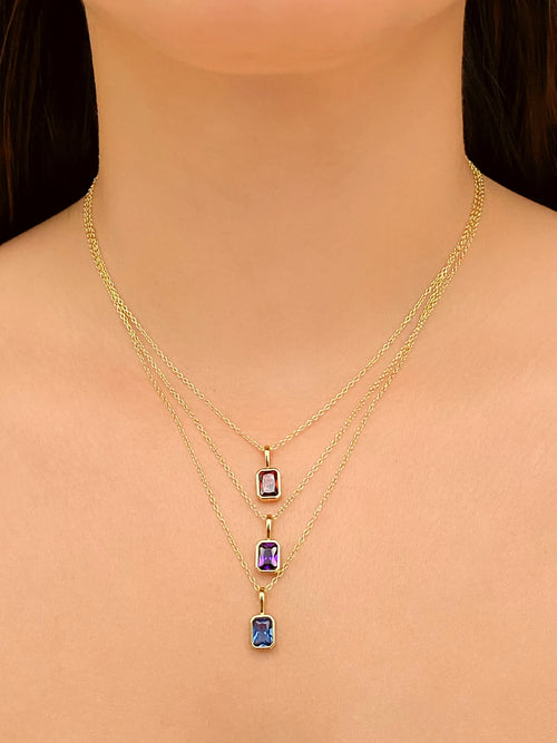 Collar Birthstone Rectangular