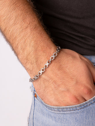 Pulsera Eslabones Redondos Tipo Clip