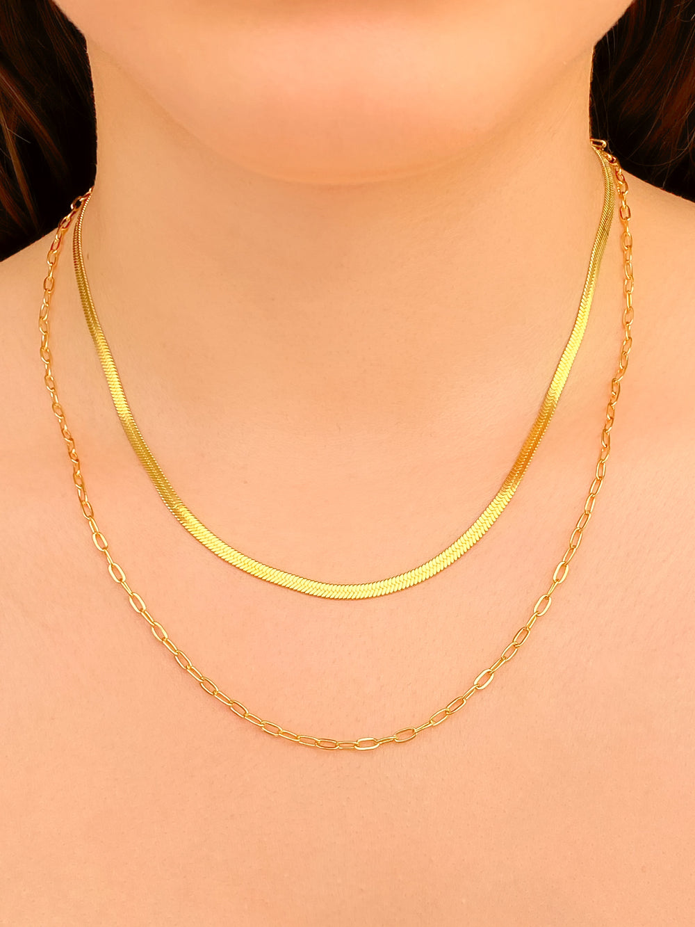 Collar Doble Planchado y Eslabon