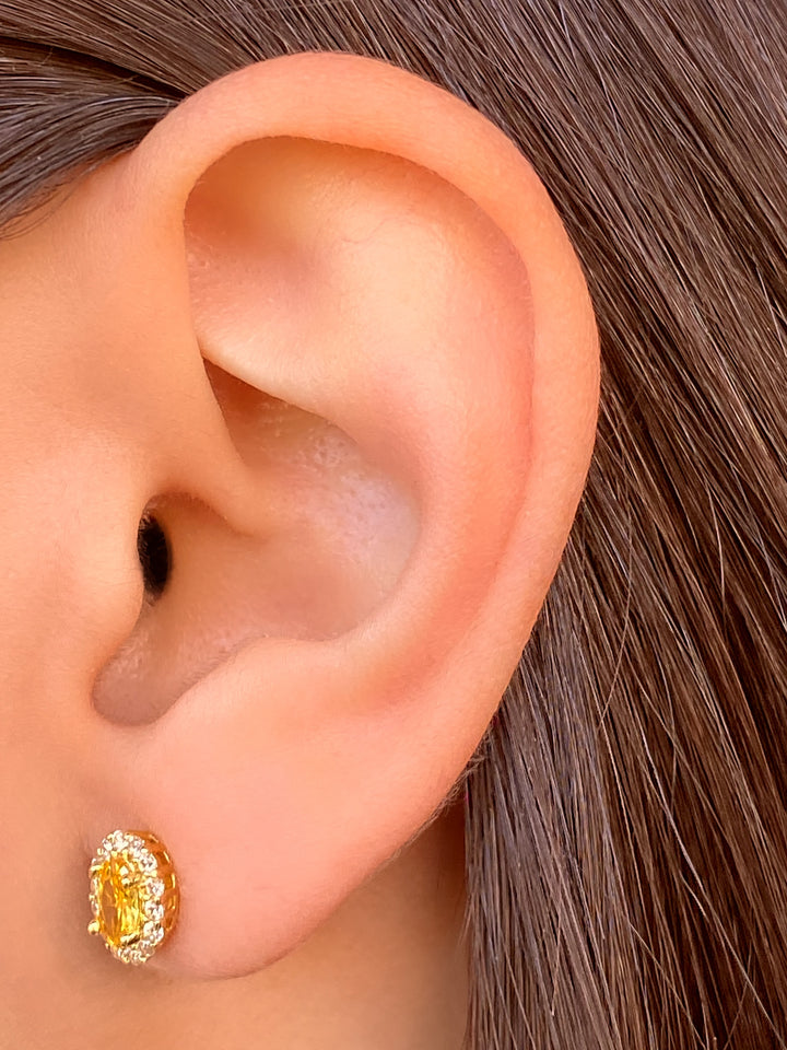 Par Arete Ovalado Birthstone