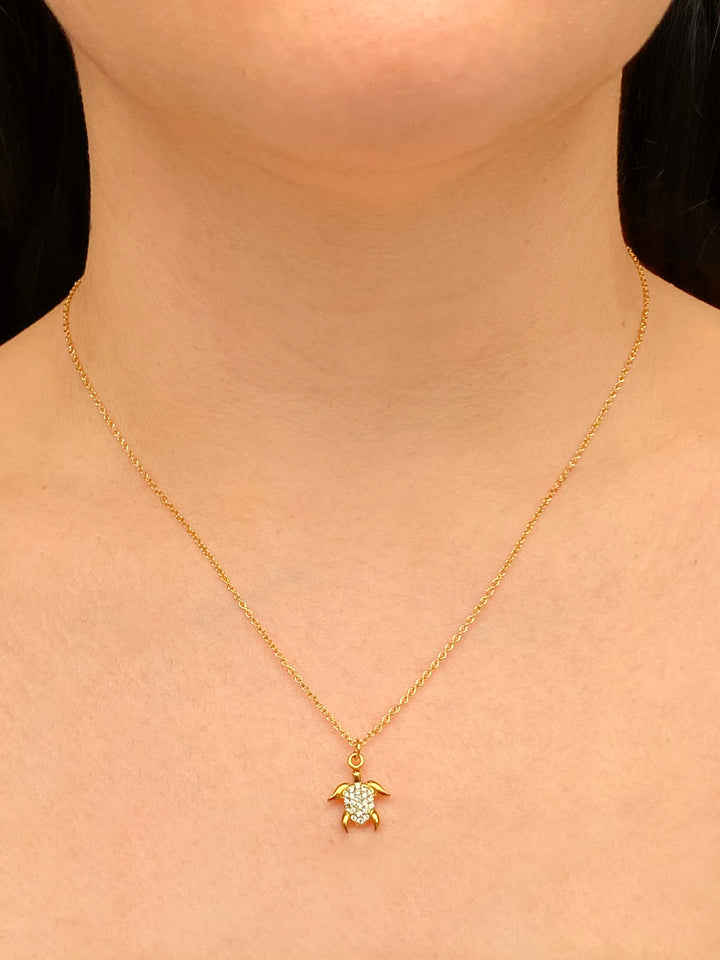 Collar Dije Tortuga Zirconias