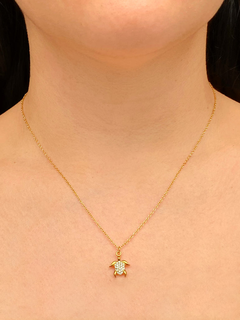 Collar Dije Tortuga Zirconias