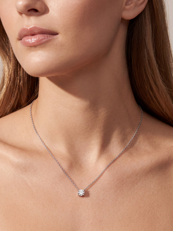Collar Dije Solitario Diamante Lab-Grown Corte Round 1 Ct