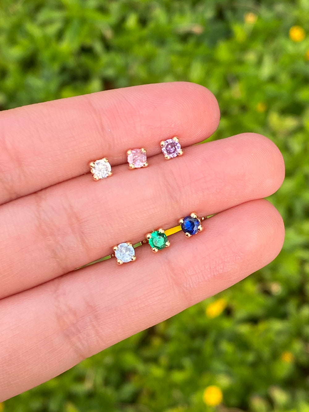 Broquel Zirconia Colores Oro 14k