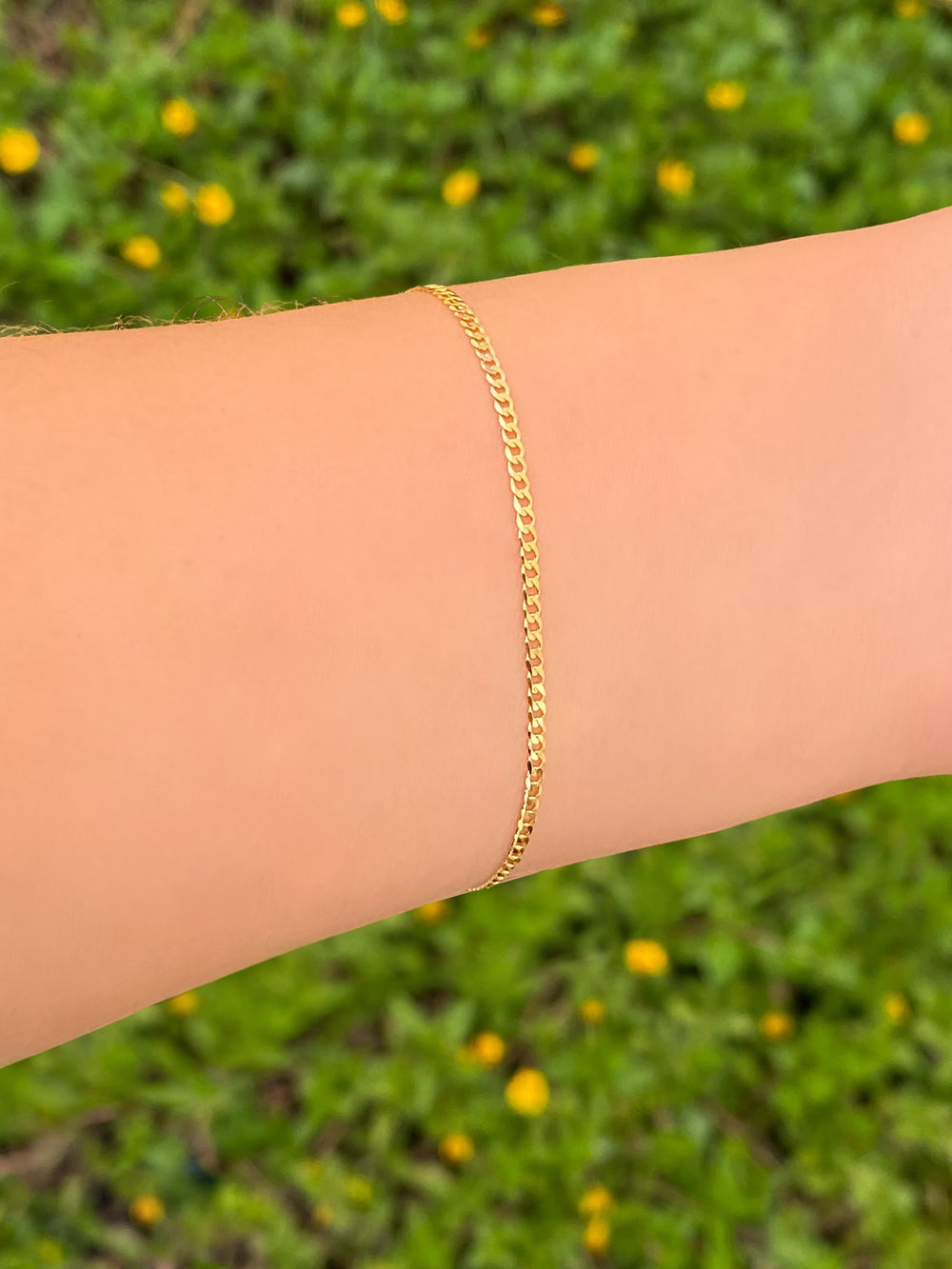 Pulsera Eslabones Planchados 1.9 mm Oro 14k