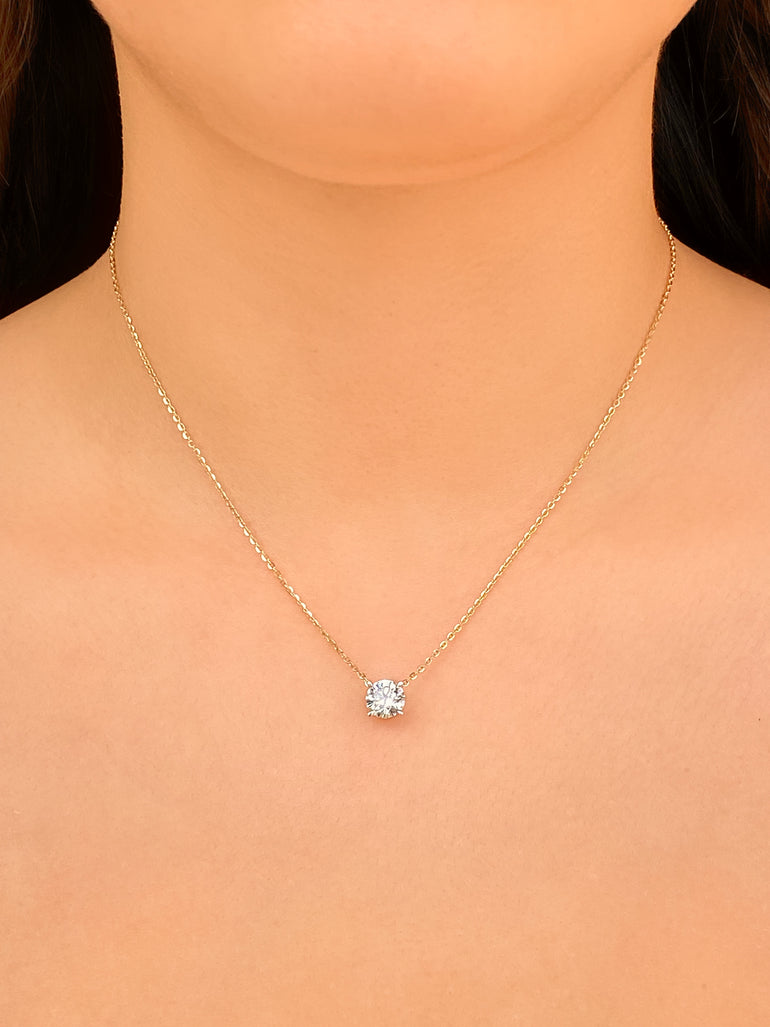 Collar Solitario 1 Ct Diamante Lab Grown