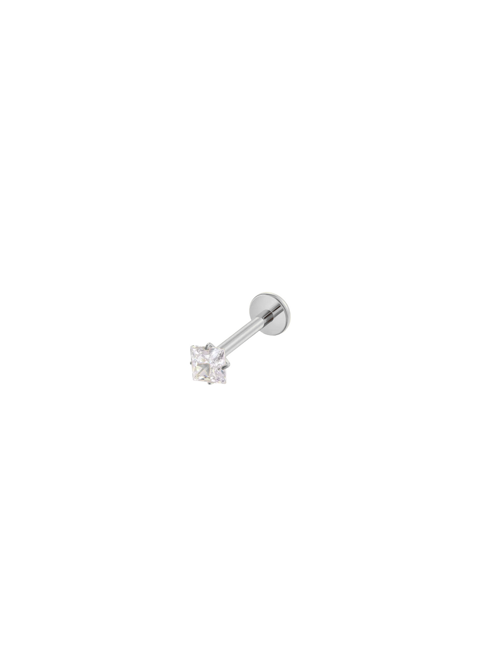 Aretes Zirconia Cuadrada Primera Perforacion Titanio