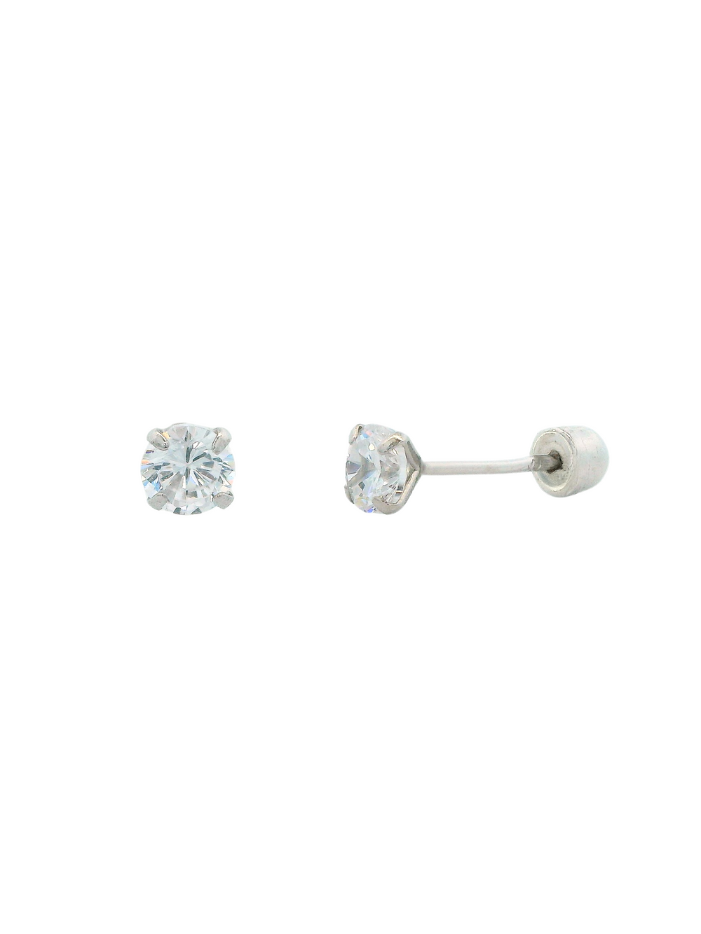 Broquel Zirconia Oro Blanco 14k