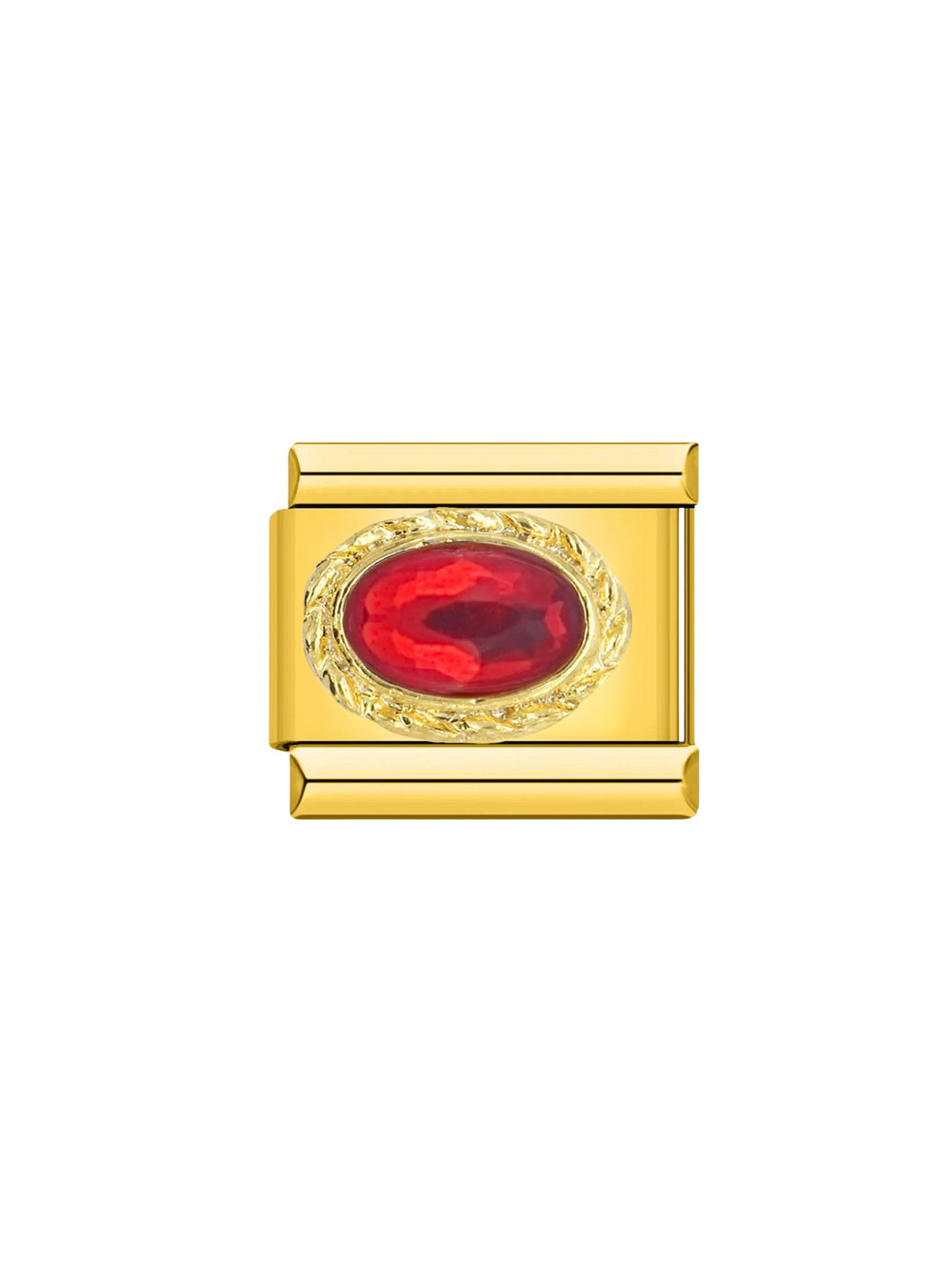 Charm Dorado Con Piedra Ovalada Trenzada