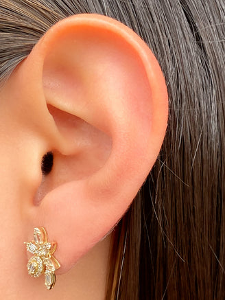 Par Arete Flor Baguette Diamante 0.52 Ct