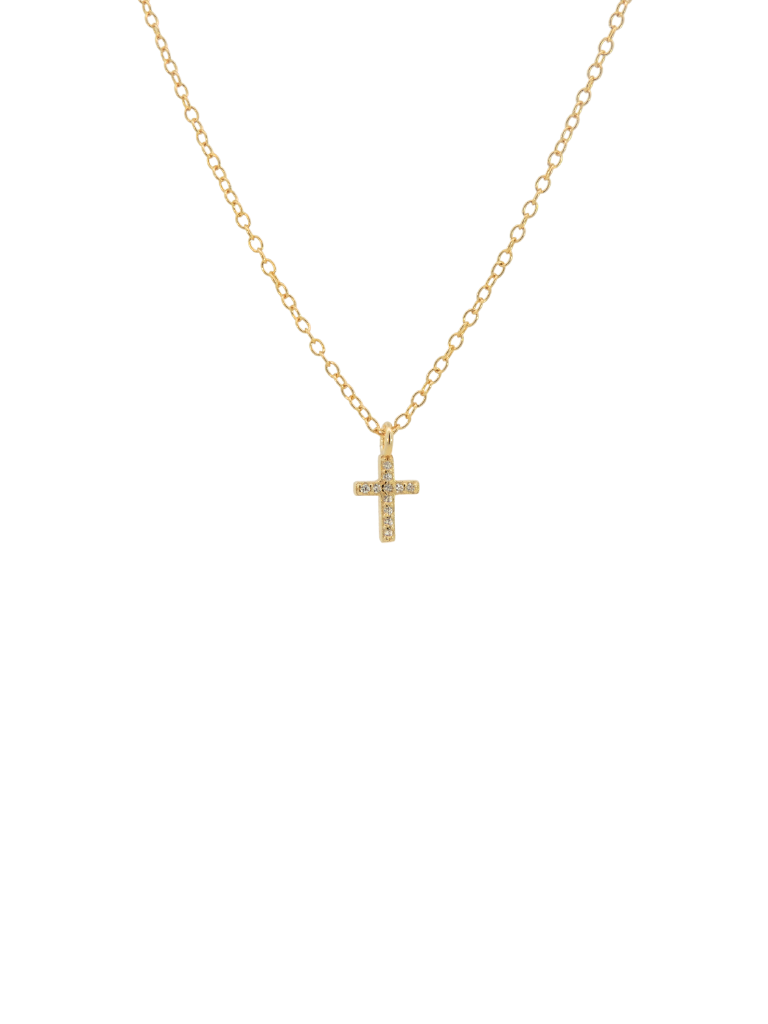 Collar Con Mini Cruz Zirconias