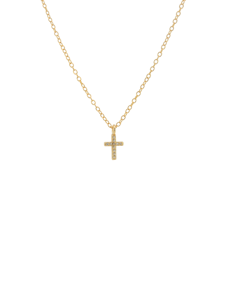 Collar Con Mini Cruz Zirconias