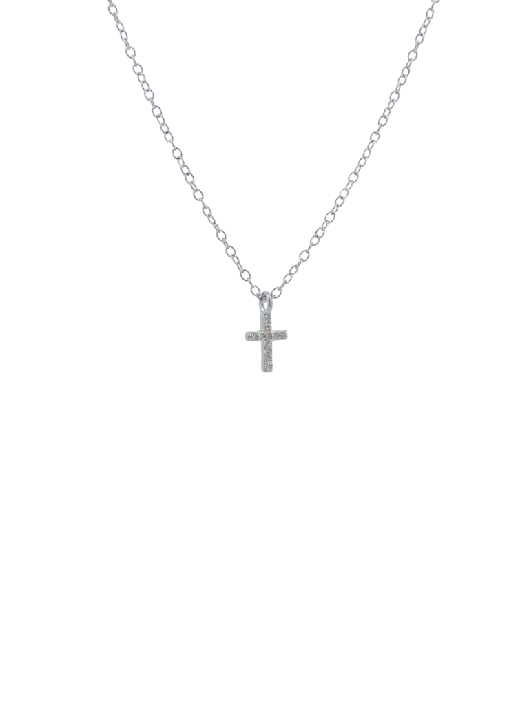 Collar Con Mini Cruz Zirconias
