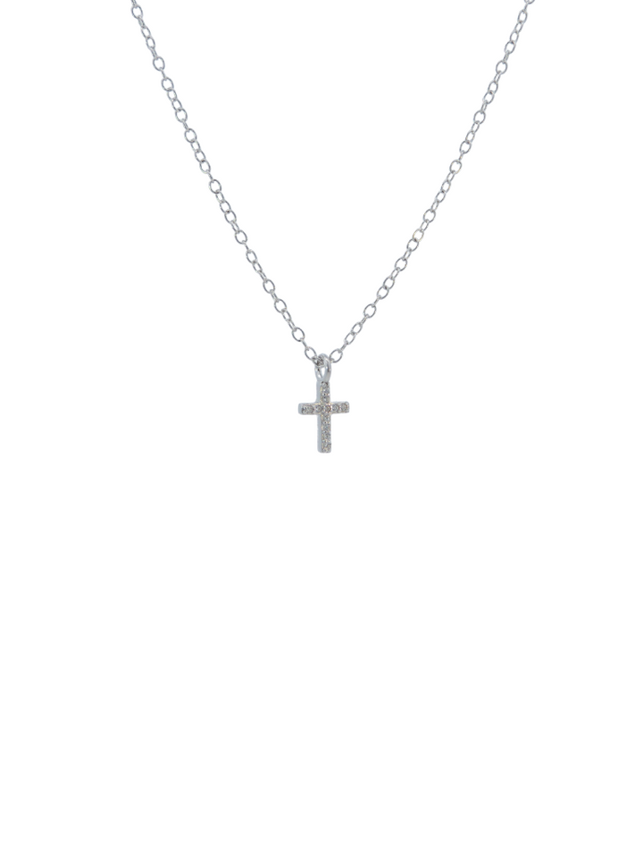 Collar Con Mini Cruz Zirconias