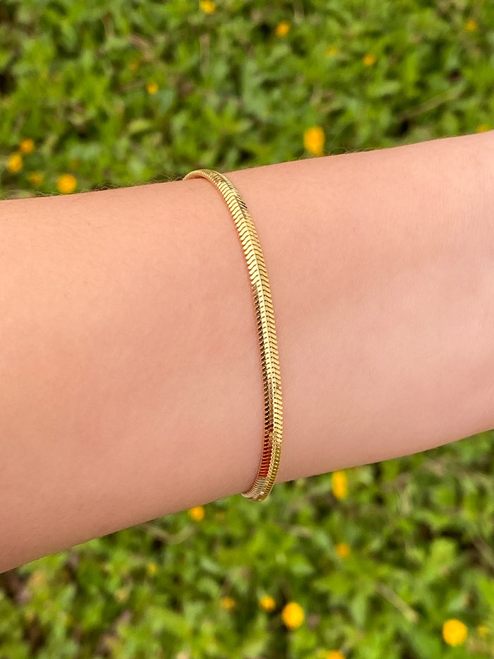 Pulsera Planchada 3.3 mm Oro 14k