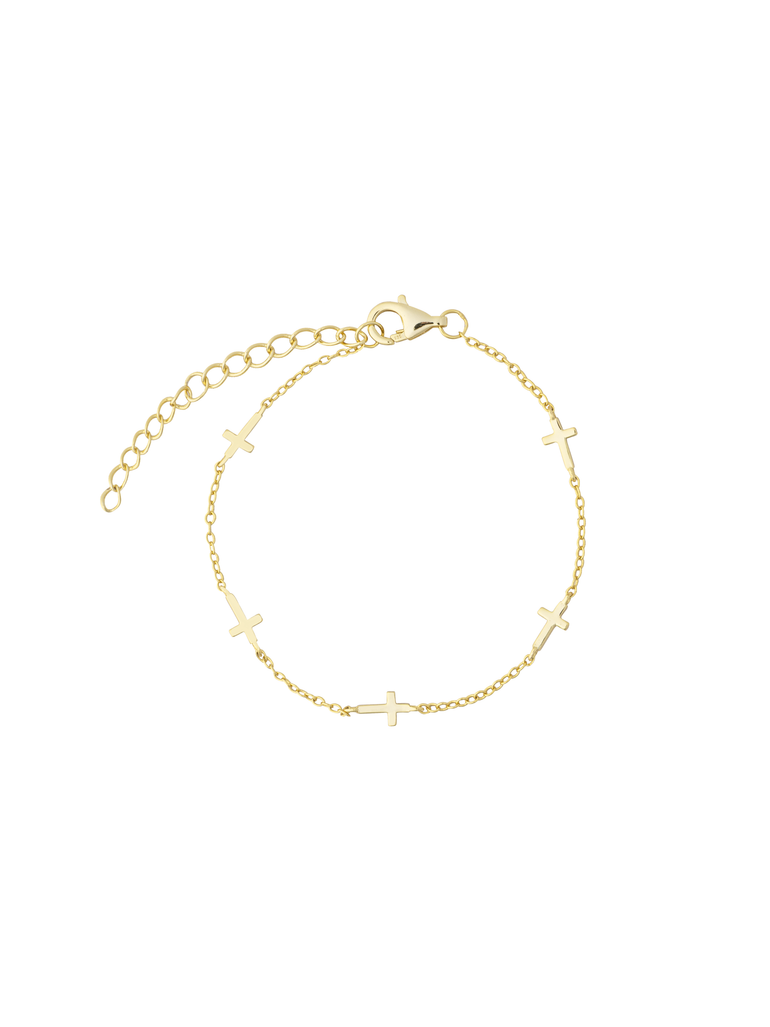 Pulsera Con Cruces Lisas