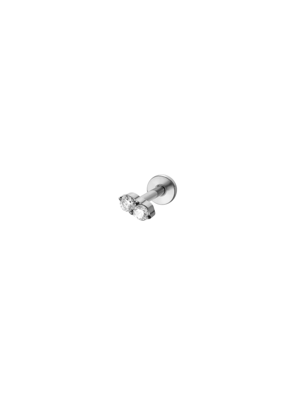 Aretes Doble Zirconia Primera Perforacion Titanio