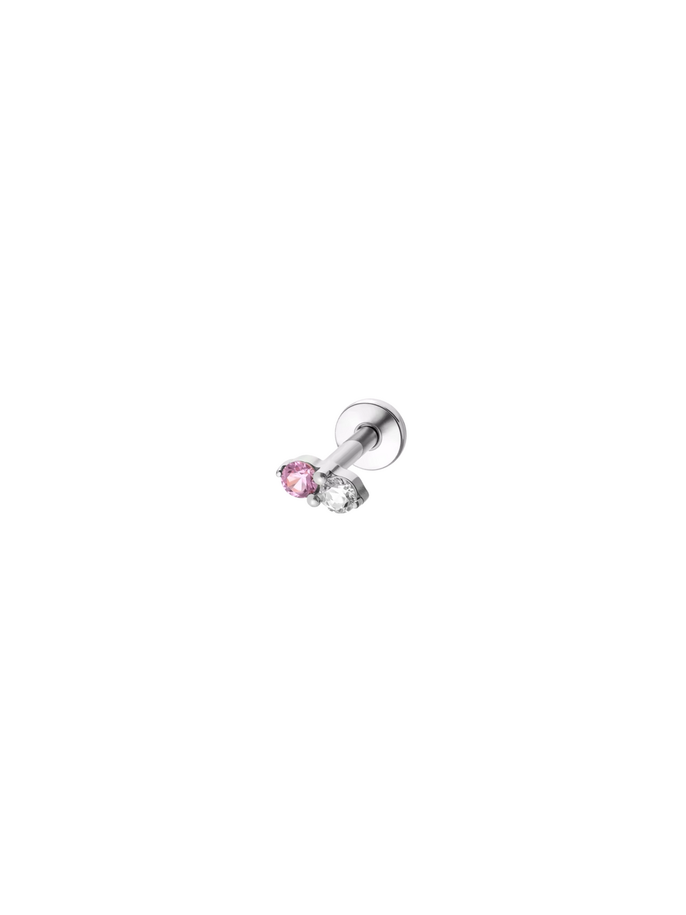 Aretes Doble Zirconia Primera Perforacion Titanio