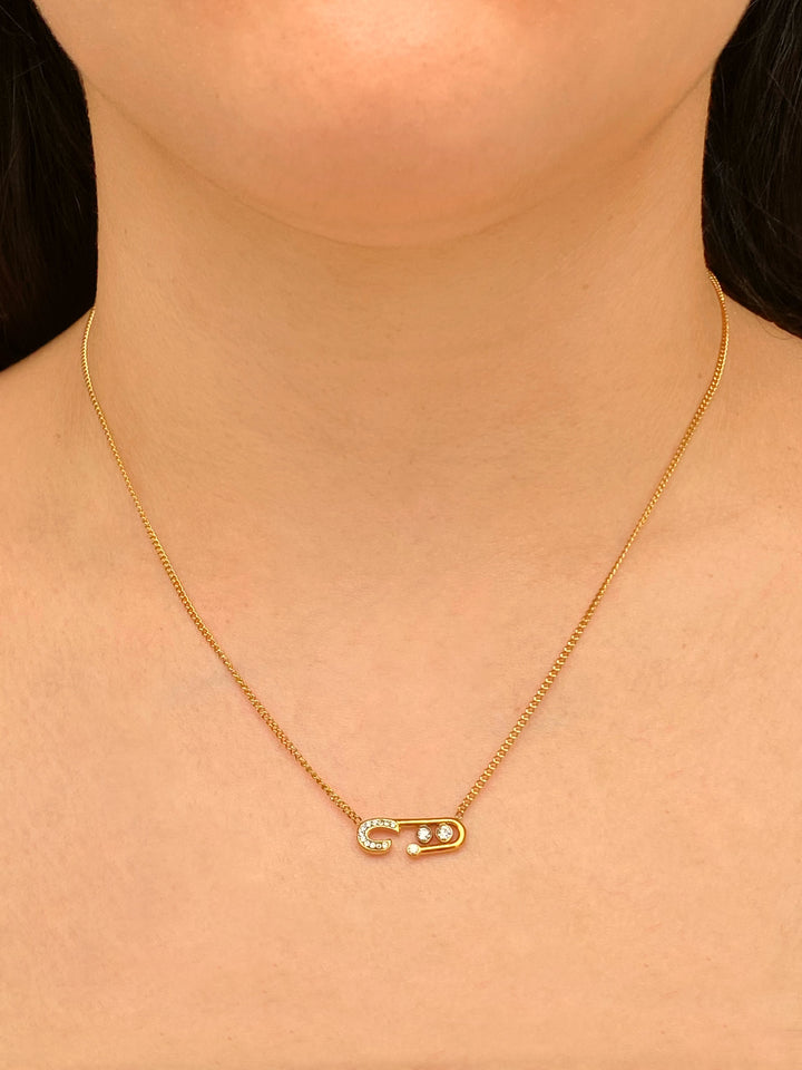 Collar Dije Clip Abierto Con Zirconias