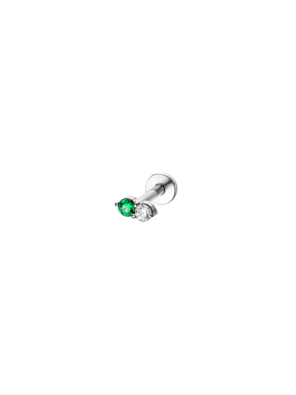Aretes Doble Zirconia Primera Perforacion Titanio