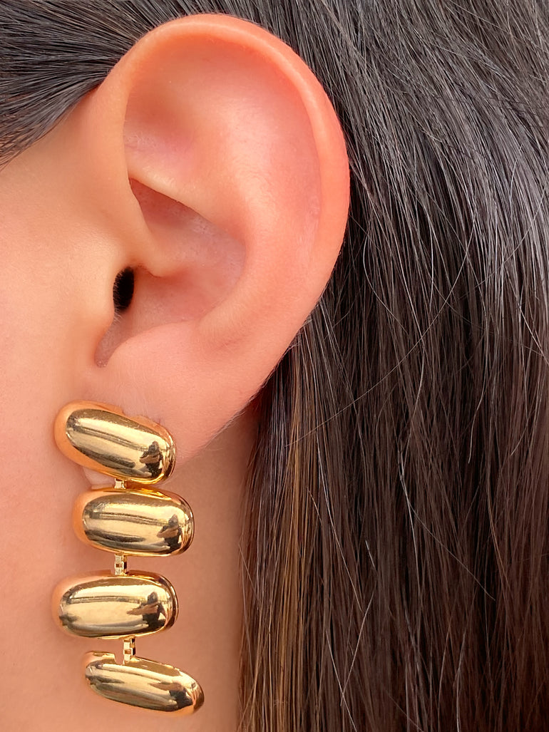 Par Arete Tira Ovalos Lisos