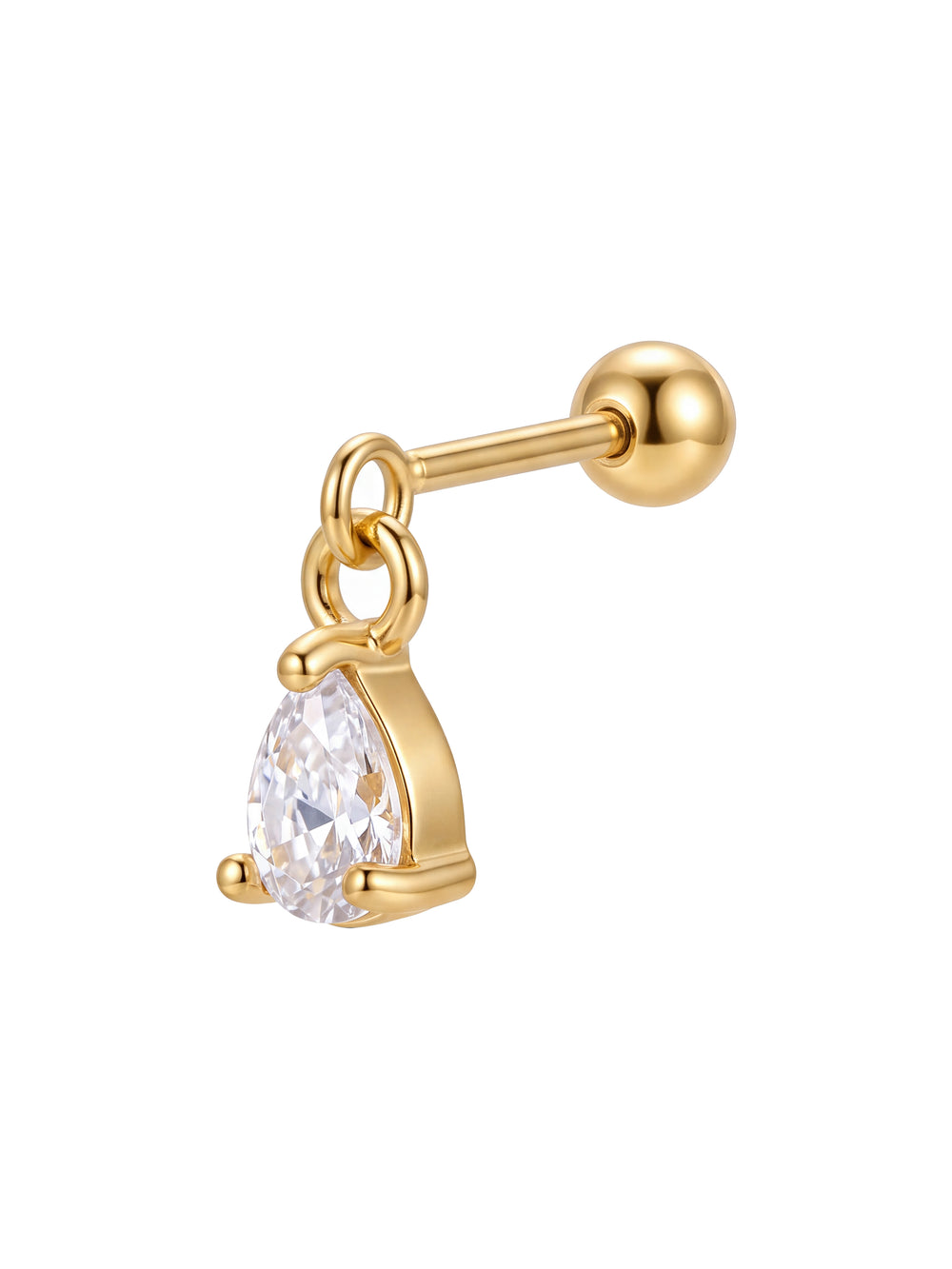 Arete Colgante Zirconia Gota Acero Inoxidable