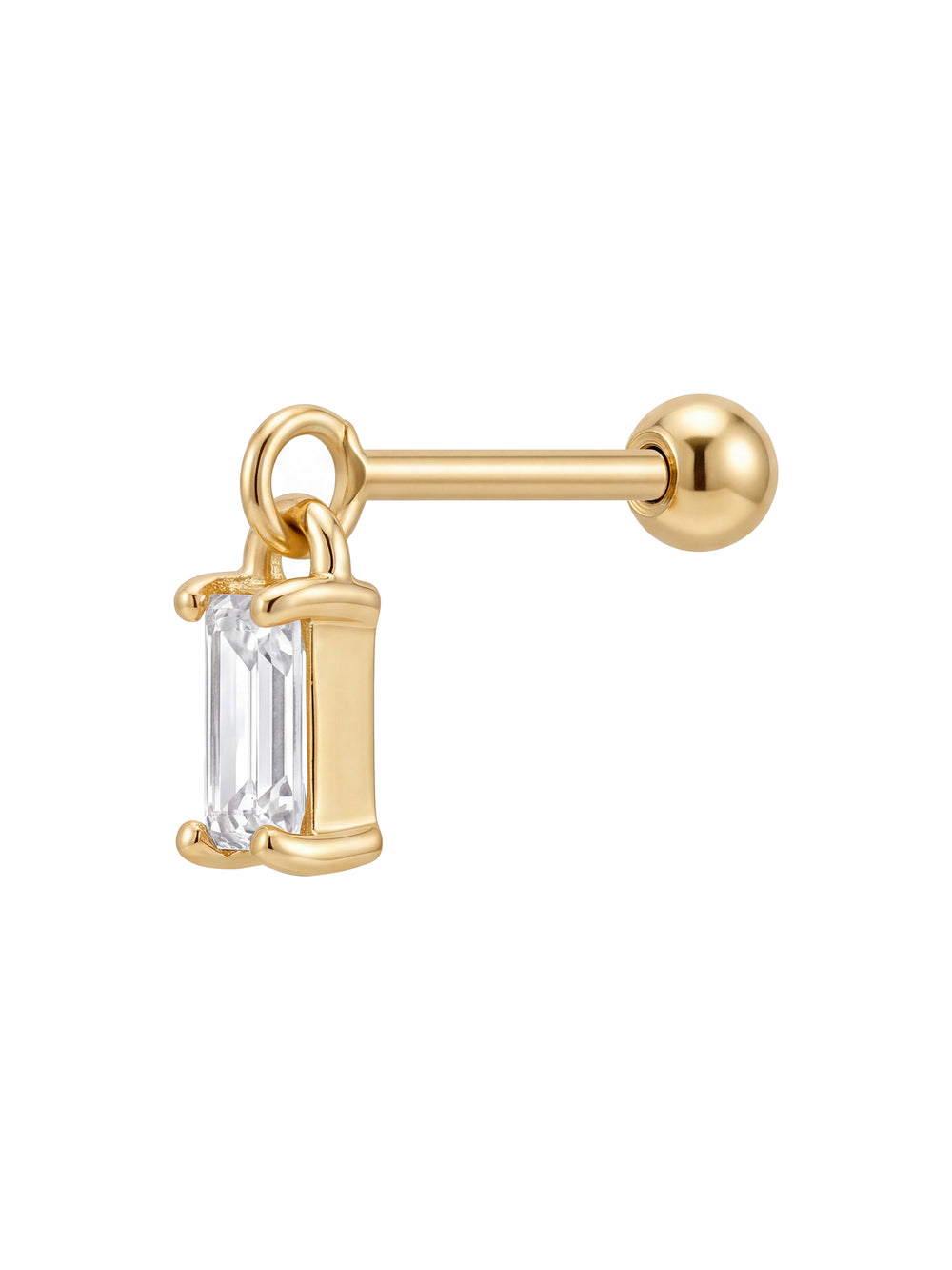 Arete Colgante Zirconia Rectangular Acero Inoxidable