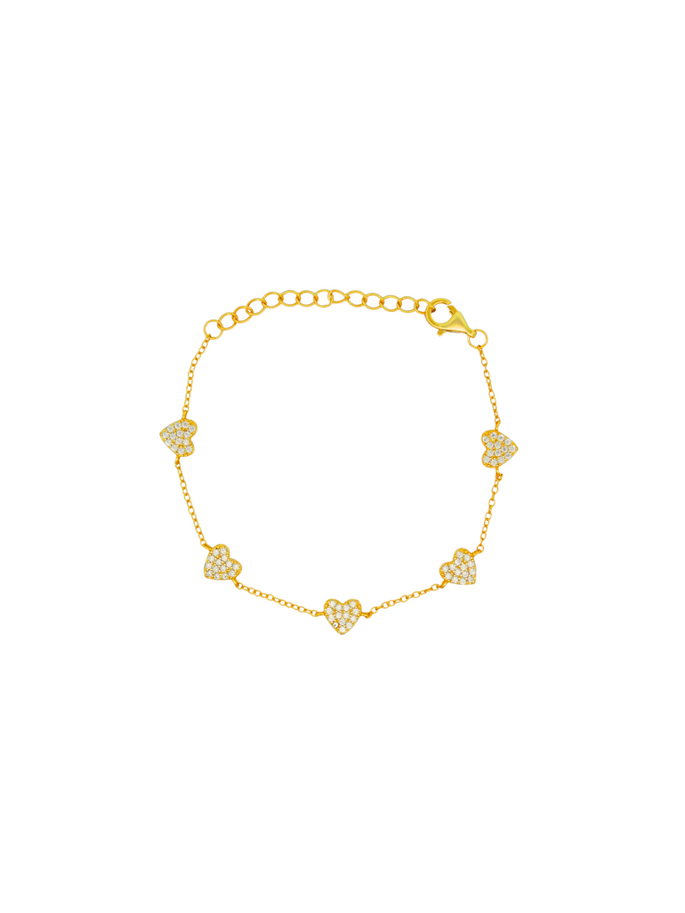 Pulsera Corazones Con Zirconias
