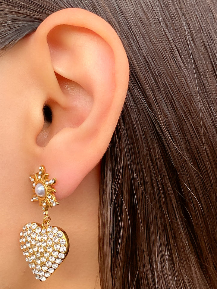 Par Arete Sol Y Corazon Zirconias