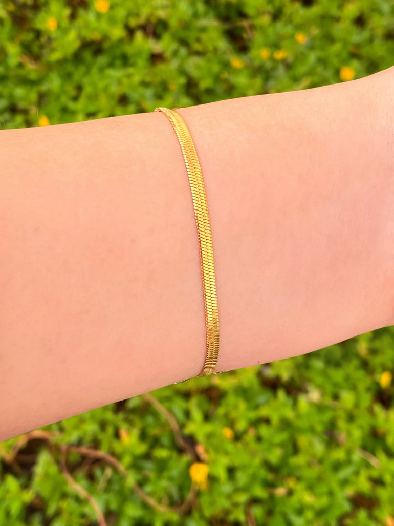 Pulsera Dorada Planchada 3 mm