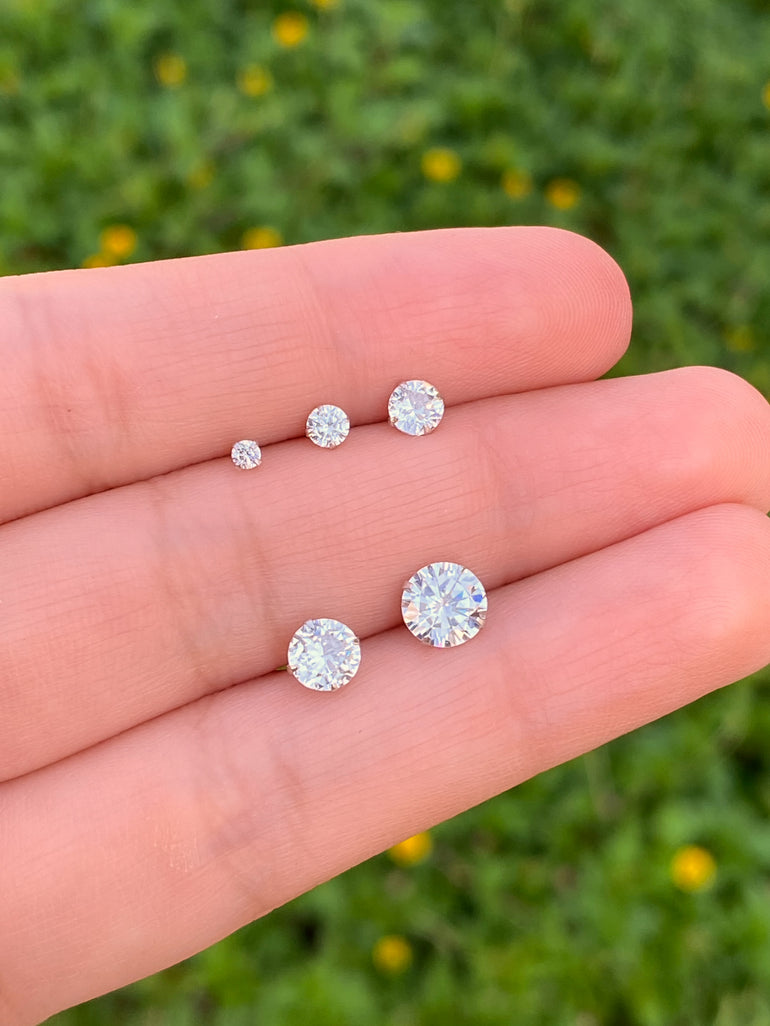 Broquel Zirconia Oro Blanco 14k