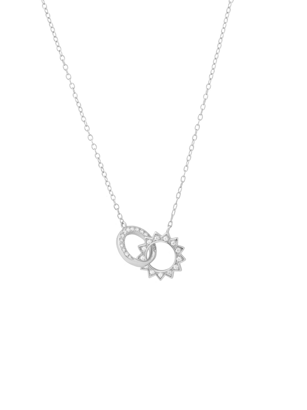 Collar Enlazado Sol y Circulo Zirconias