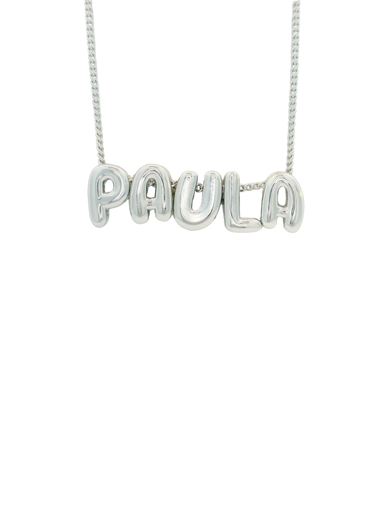 Personaliza Tu Collar Con Inicial Mini Bubble Plateado
