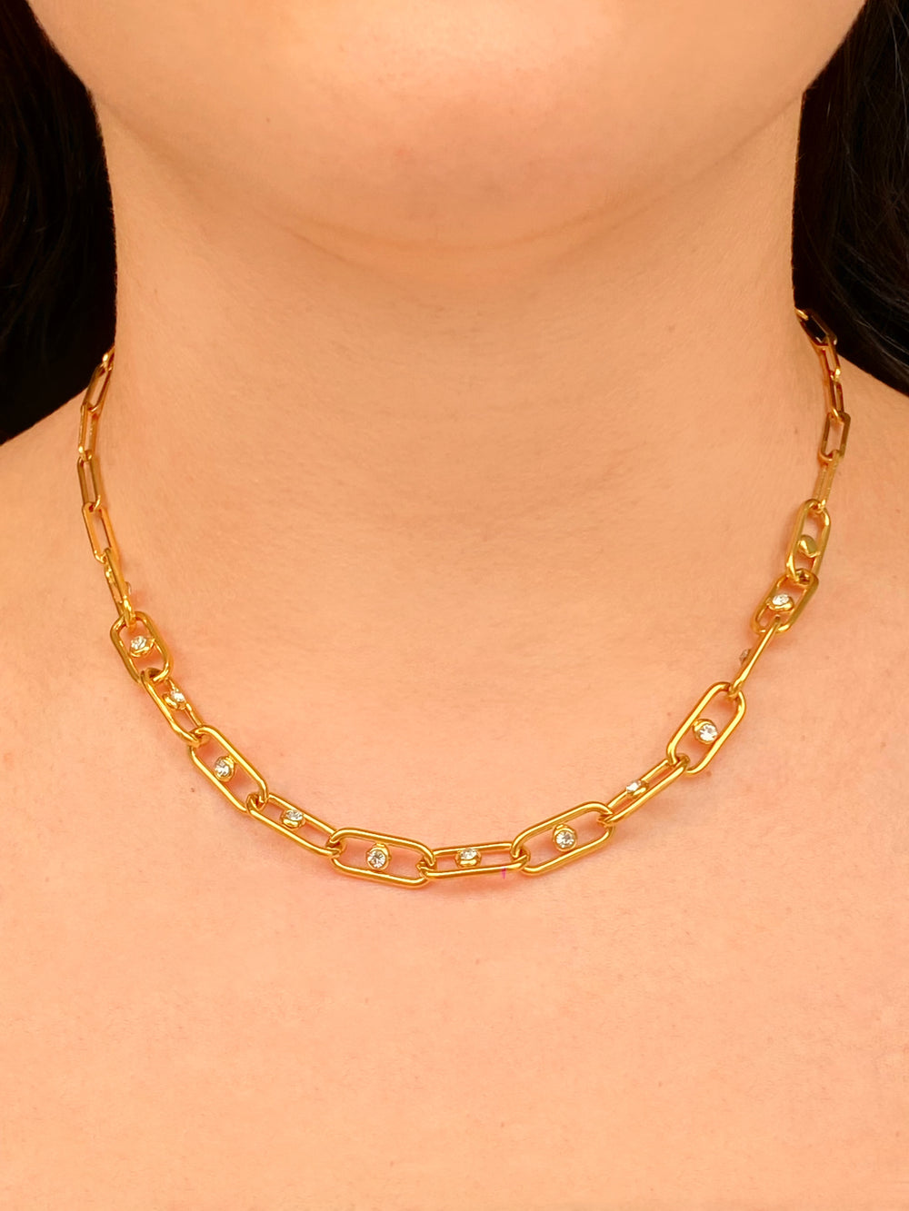Collar Eslabon Tipo Clip Zirconias