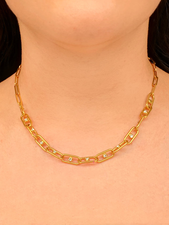 Collar Eslabon Tipo Clip Zirconias