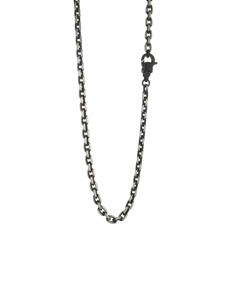 Cadena Eslabon Plateado/Negro