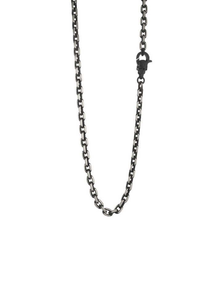 Cadena Eslabon Plateado/Negro