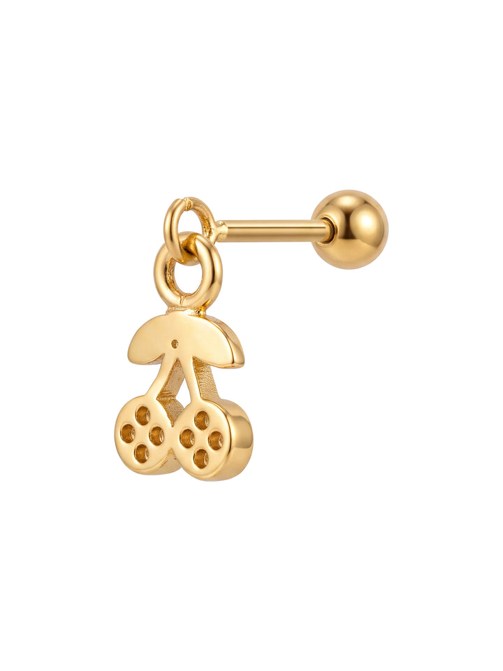 Arete Colgante Cerezas Con Zirconias Acero Inoxidable