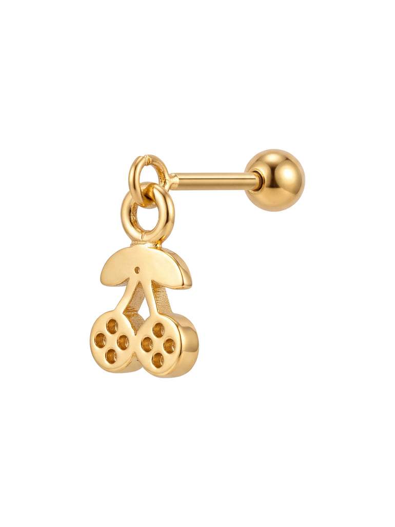 Arete Colgante Cerezas Con Zirconias Acero Inoxidable