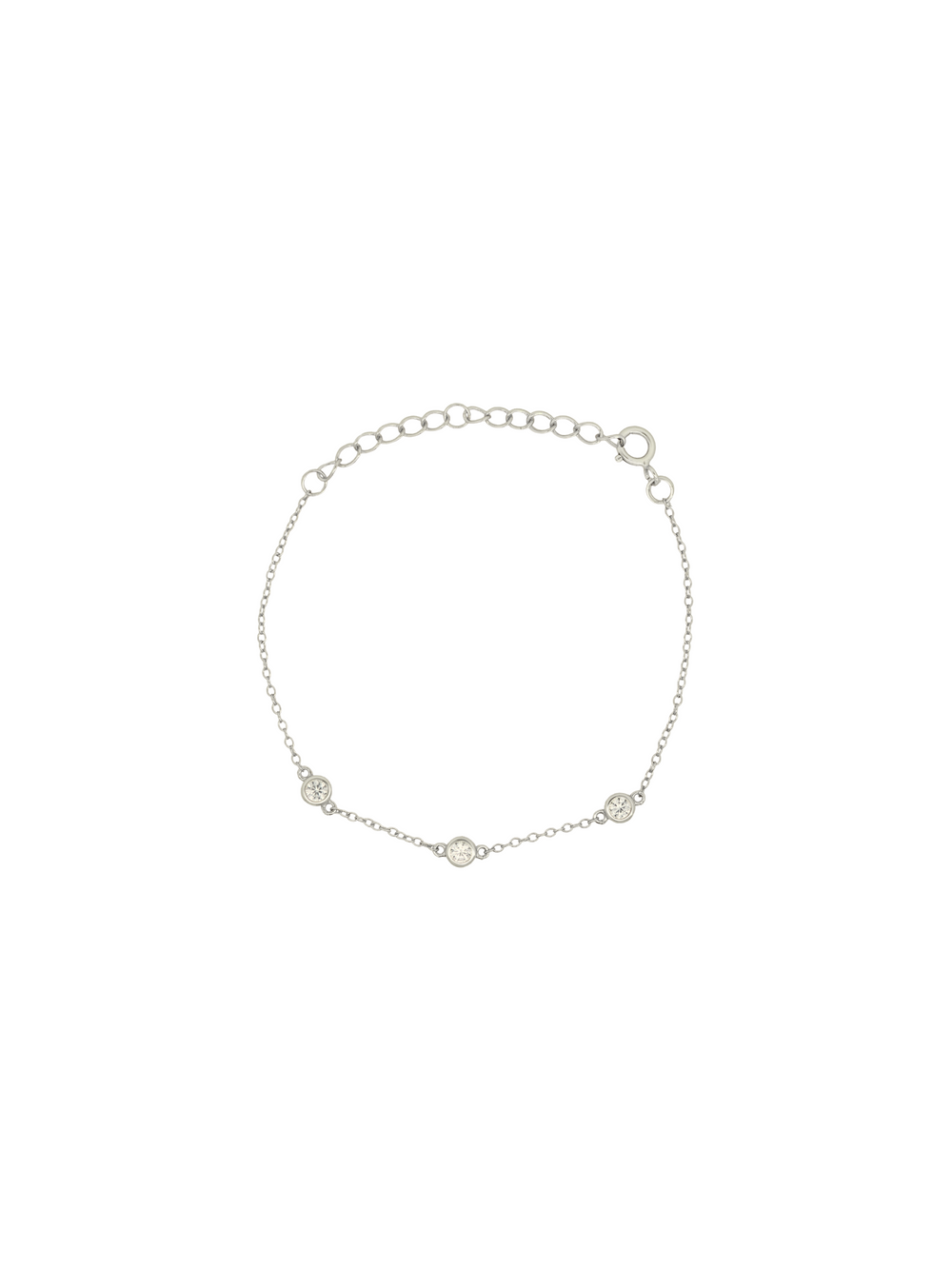 Pulsera Con Tres Zirconias Redondas