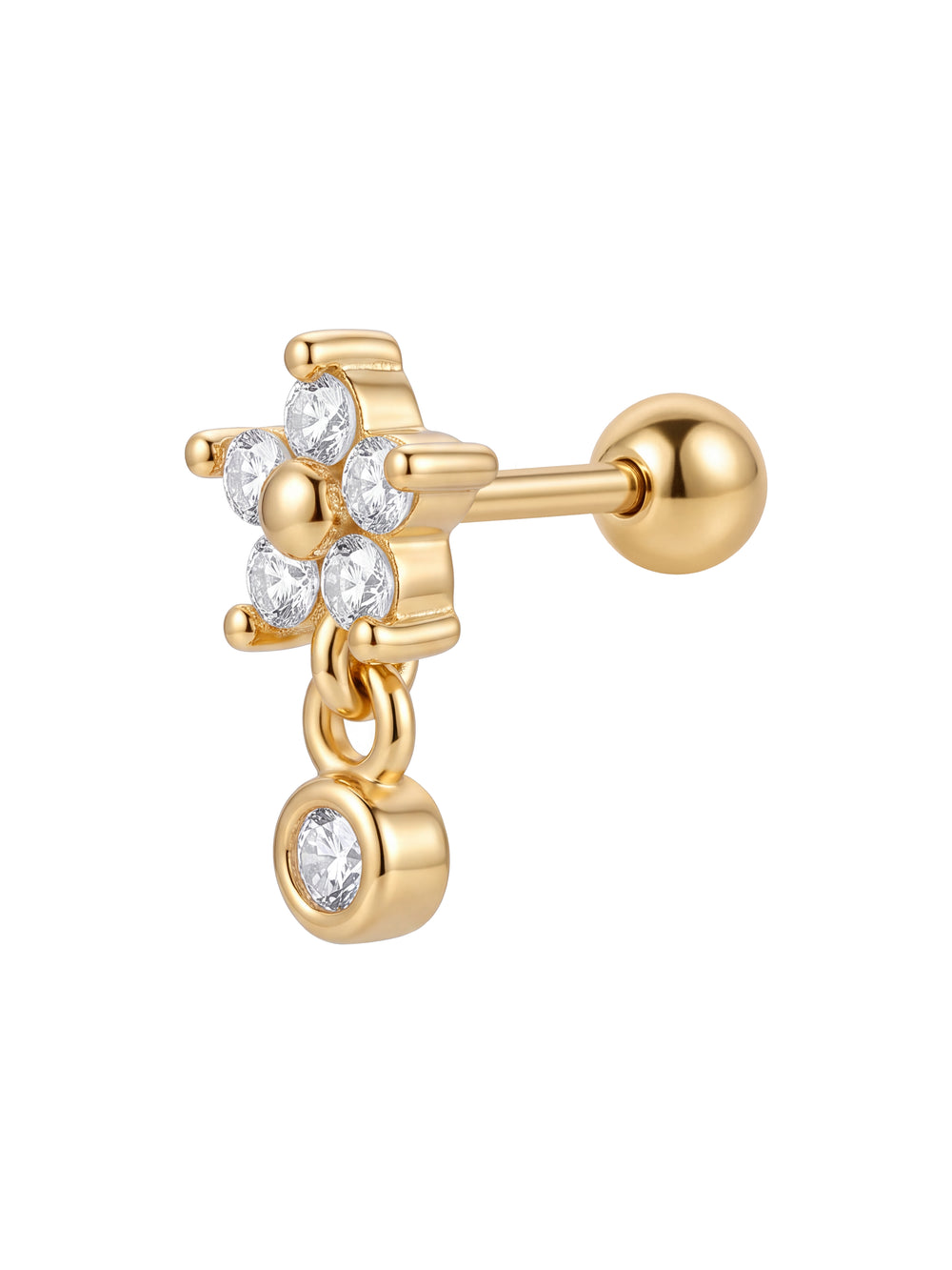 Arete Estrella Con Zirconia Colgante Acero Inoxidable