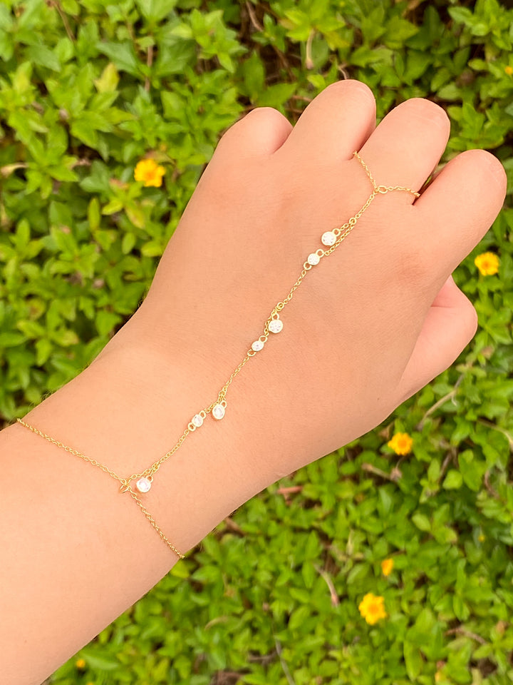 Pulsera Zirconias Colgantes Con Anillo